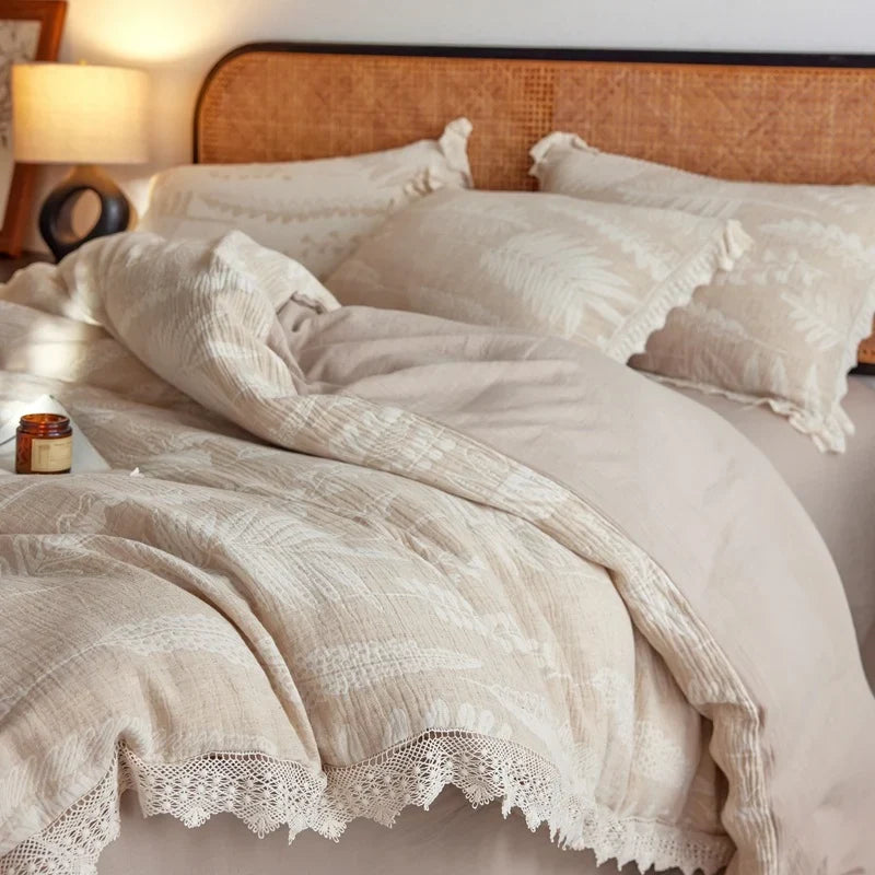 Linen Bedding Set Jacquard Breathable & Antibacterial