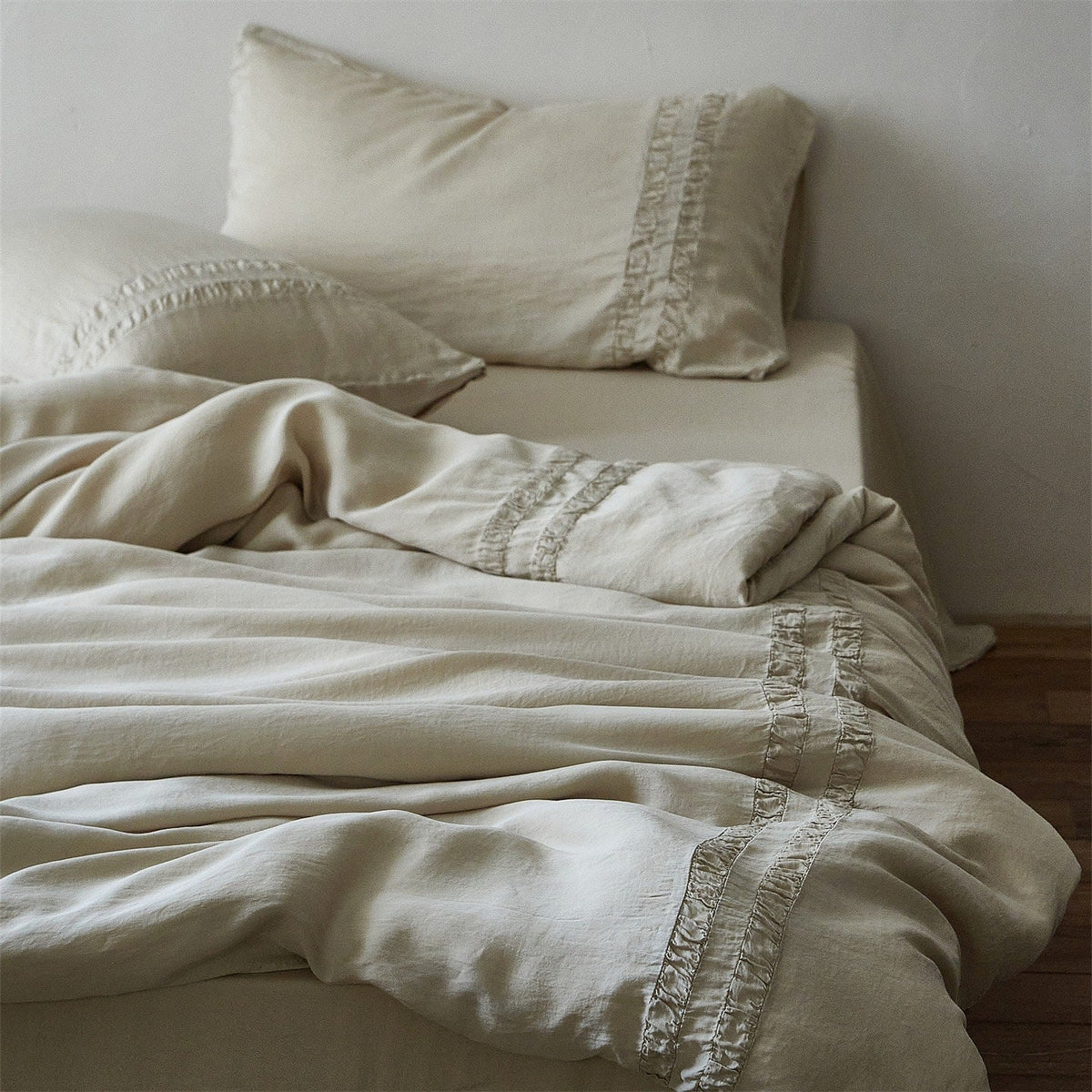 Linen Bedding Set Stonewashed Breathable Duvet Cover & Pillowcases