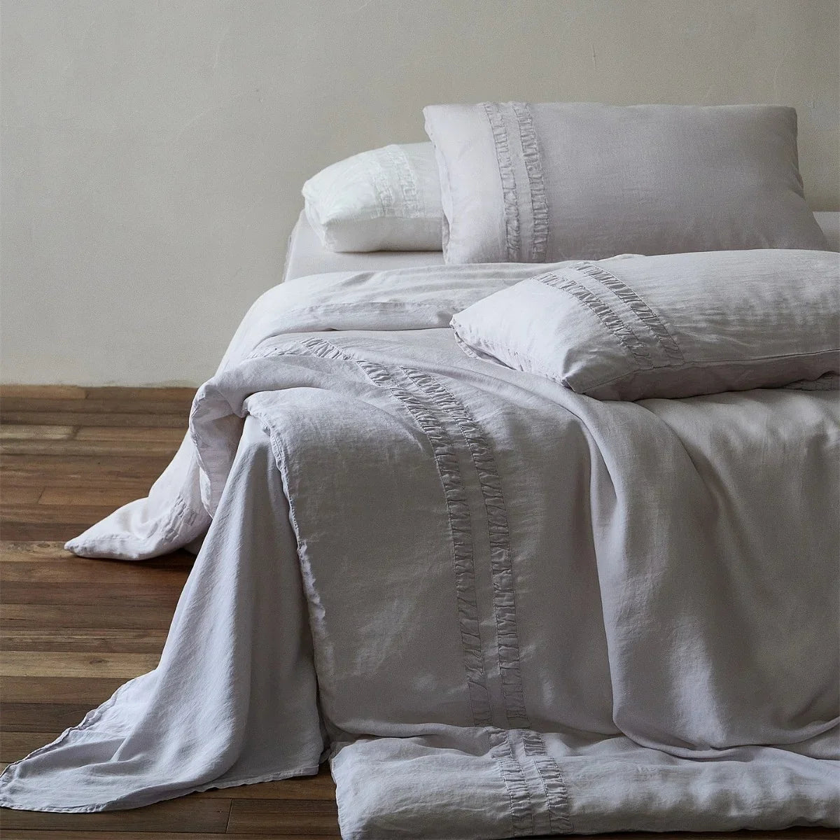 Linen Bedding Set Stonewashed Breathable Duvet Cover & Pillowcases