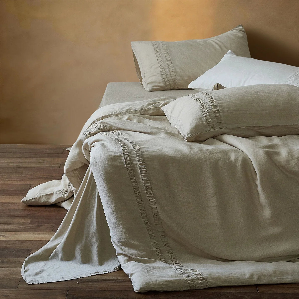 Linen Bedding Set Stonewashed Breathable Duvet Cover & Pillowcases