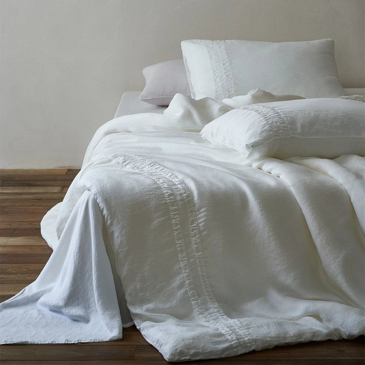 Linen Bedding Set Stonewashed Breathable Duvet Cover & Pillowcases