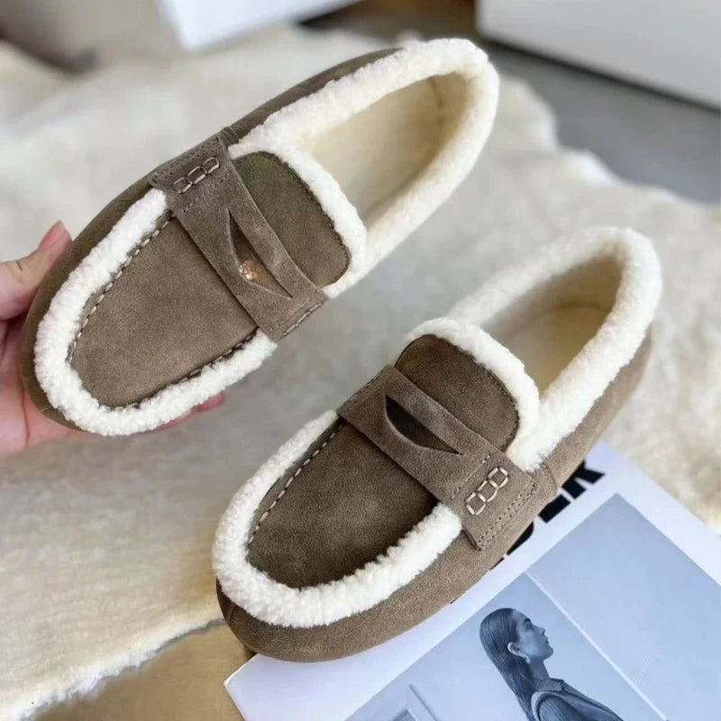 Loafers Cow Suede Wool-Lined Slip-On