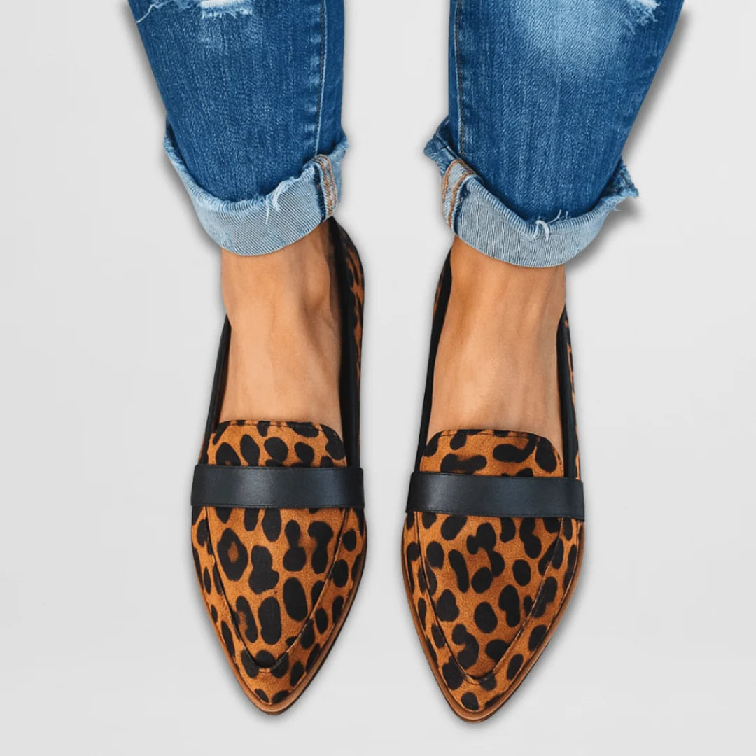 Loafers Suede Pointed Toe Low Wedge Cushioned Insole