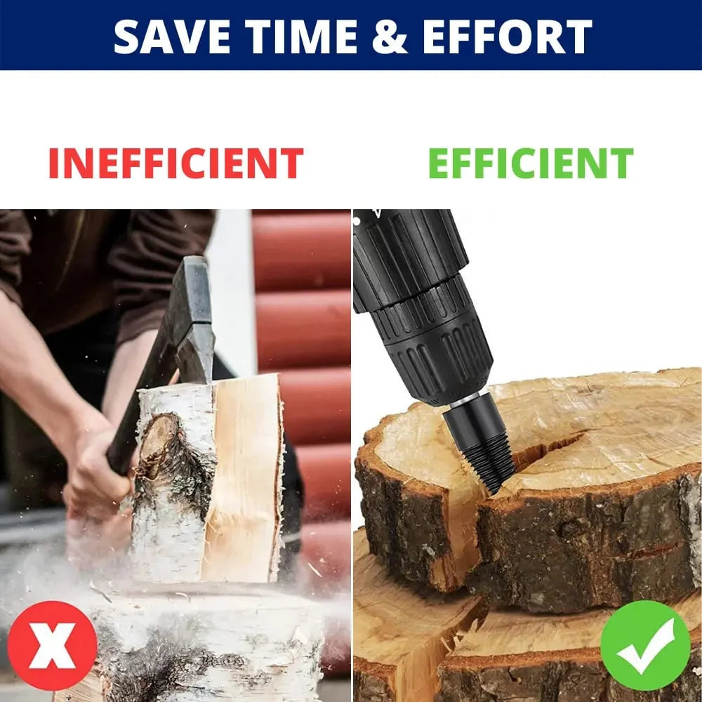 Log Splitter Drill Bit Cordless Drill Compatible Four Adapters