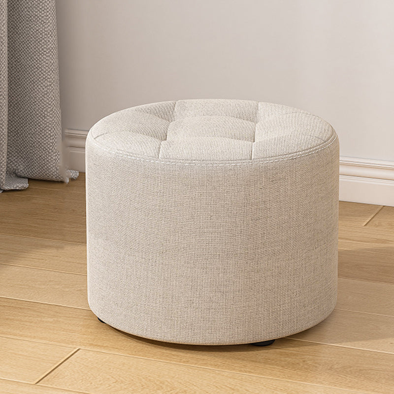 Low Stool Solid Wood Frame Foam Cushion Cotton Linen Upholstery