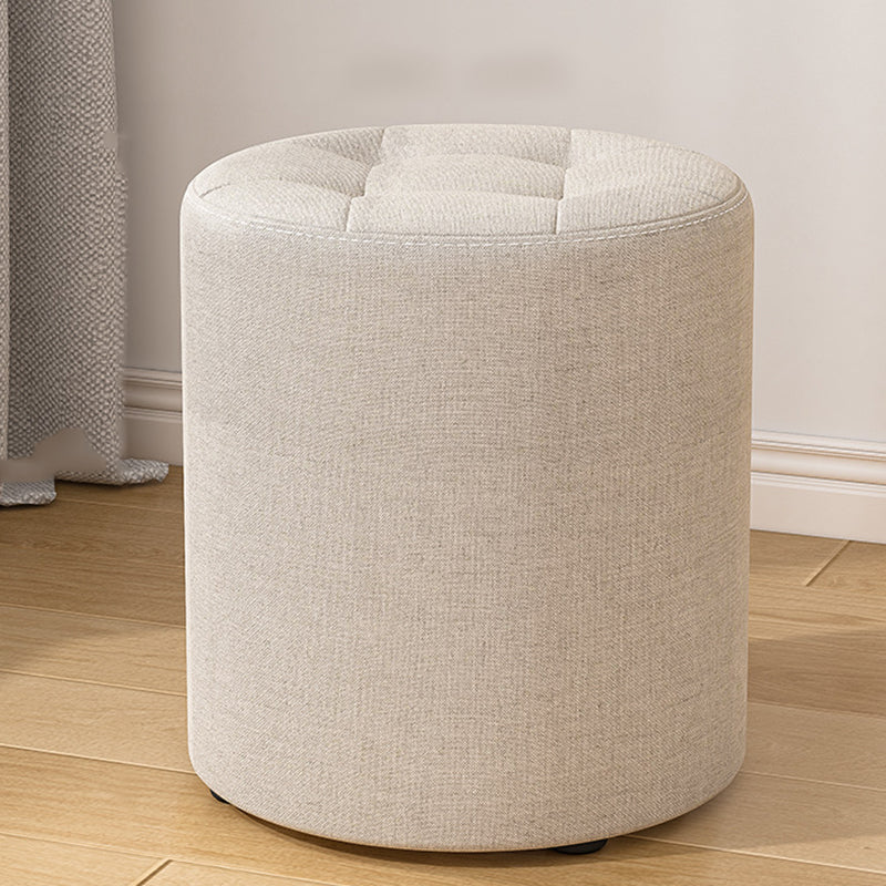 Low Stool Solid Wood Frame Foam Cushion Cotton Linen Upholstery