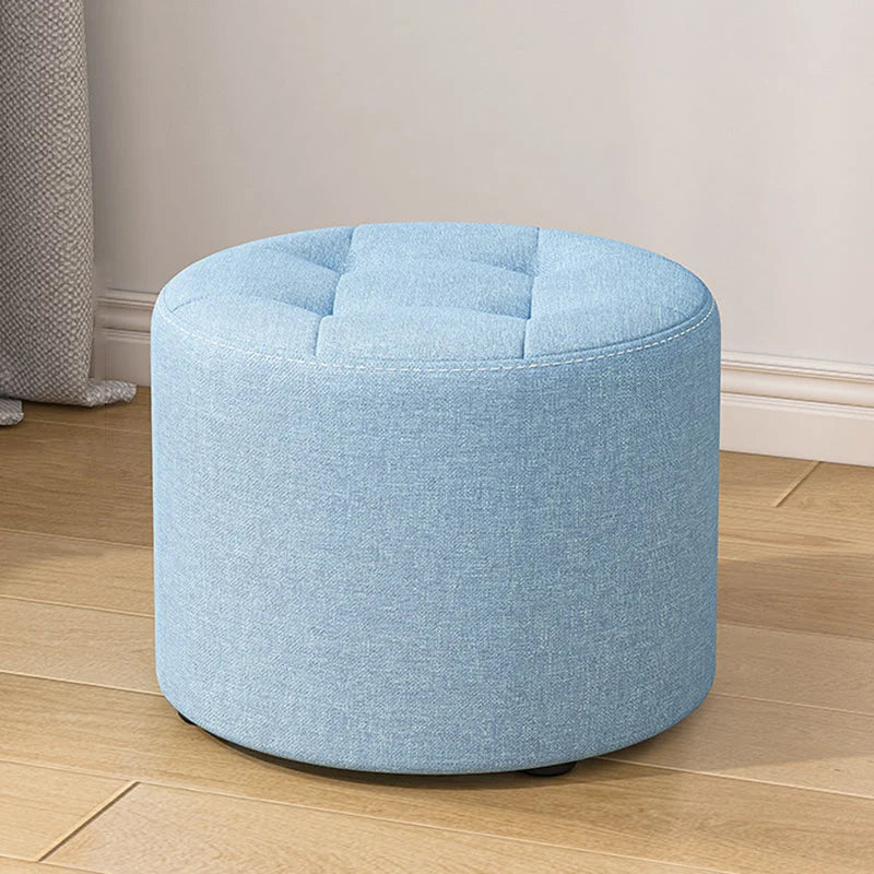 Low Stool Solid Wood Frame Foam Cushion Cotton Linen Upholstery