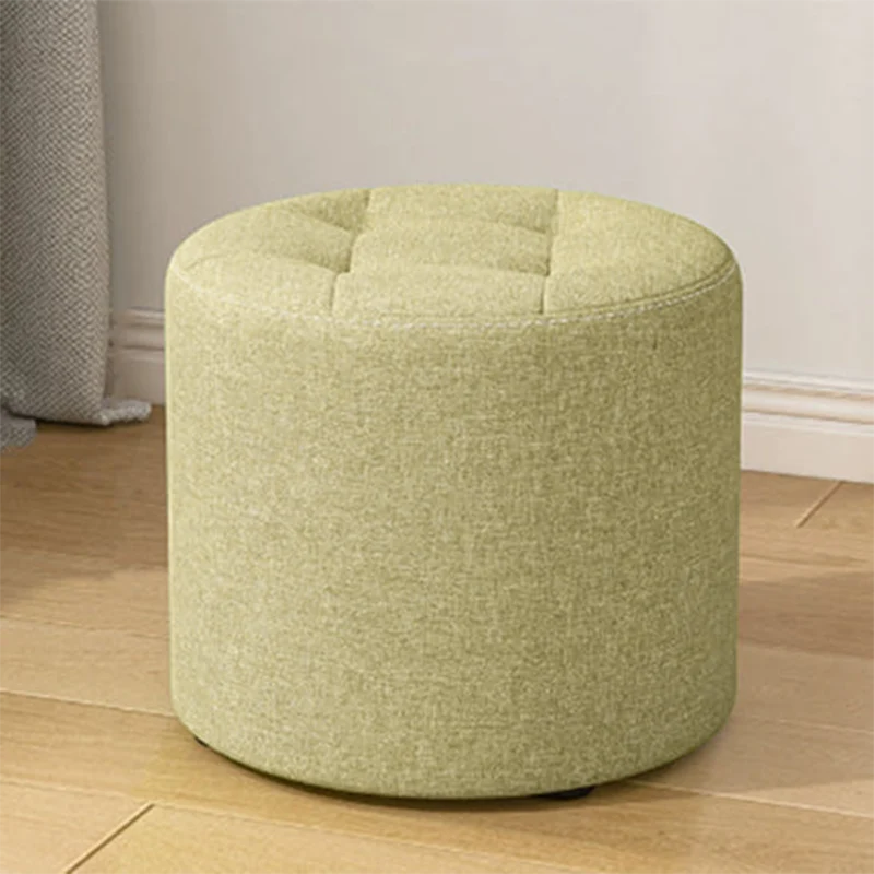 Low Stool Solid Wood Frame Foam Cushion Cotton Linen Upholstery