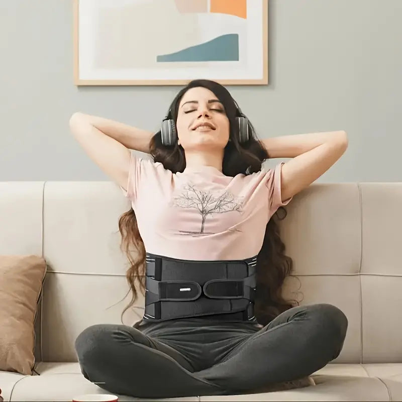Lumbar Support Belt 3D Massage Pad Adjustable Fit