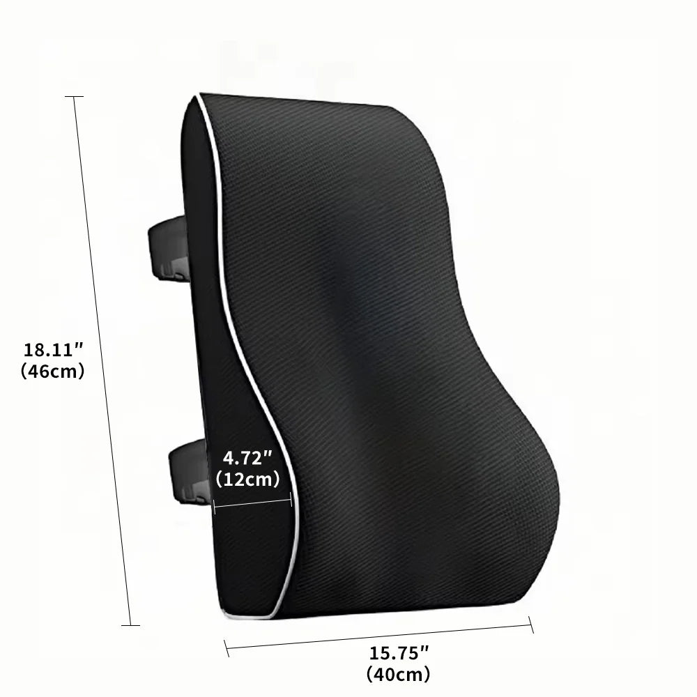 Lumbar Support Cushion Ergonomic Memory Foam Two Straps