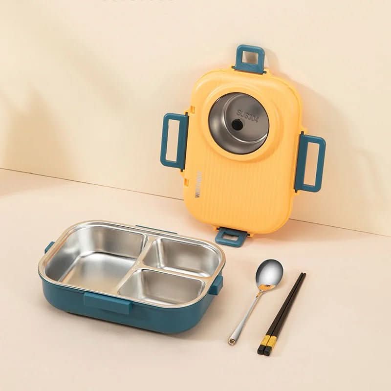 Lunch Box Stainless Steel Leak-Proof Lid 3 Compartments