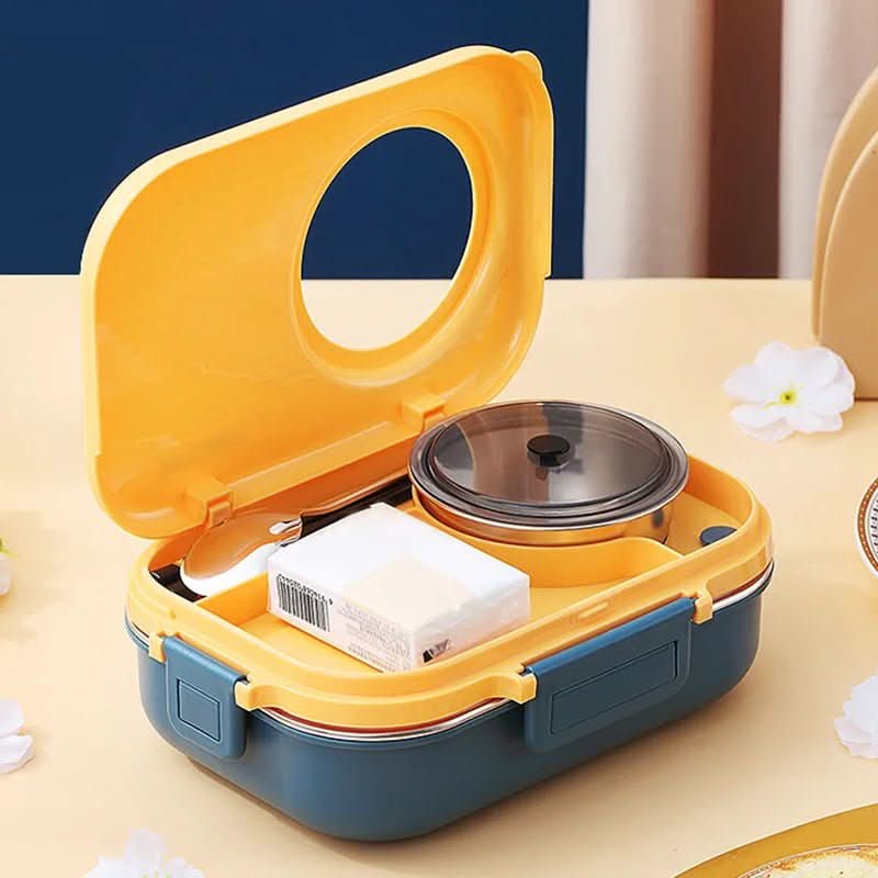 Lunch Box Stainless Steel Leak-Proof Lid 3 Compartments