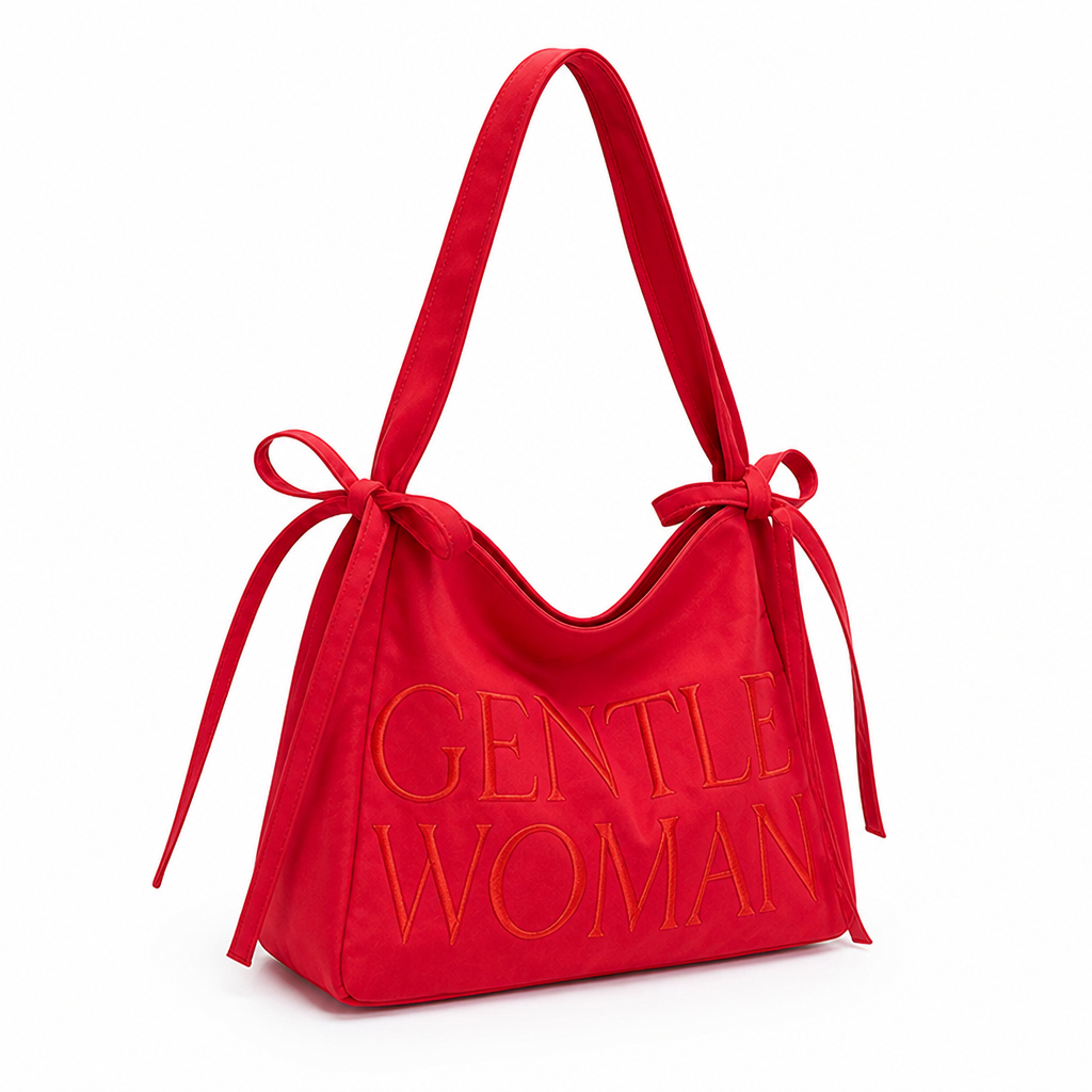 Luxurious Satin Drawstring Bucket Bag (Embroidered)