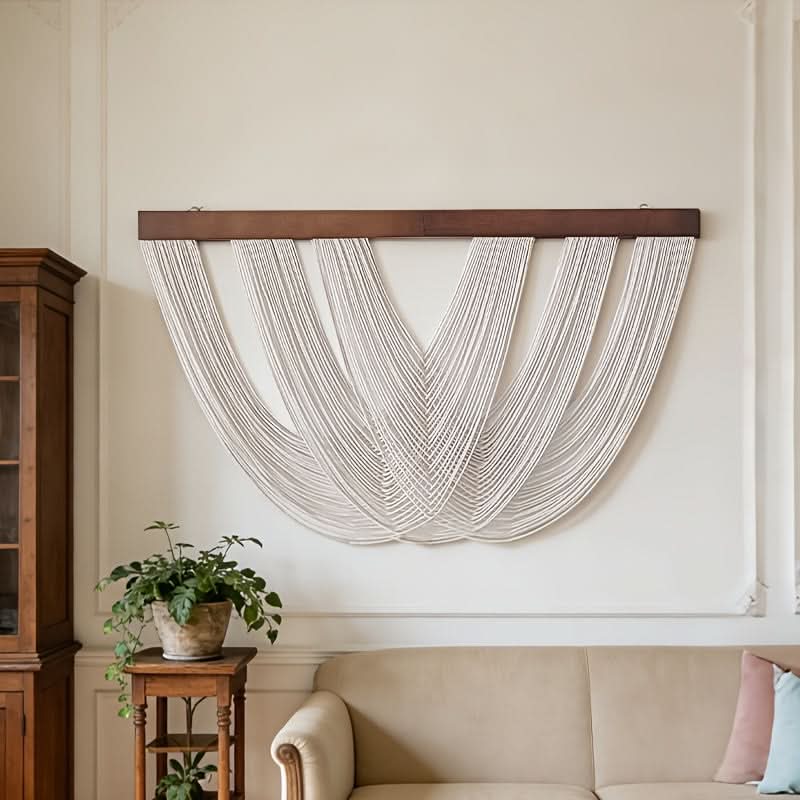 Macramé Wall Hanging Handwoven Cotton Lightweight 39.4 × 23.6 Inches