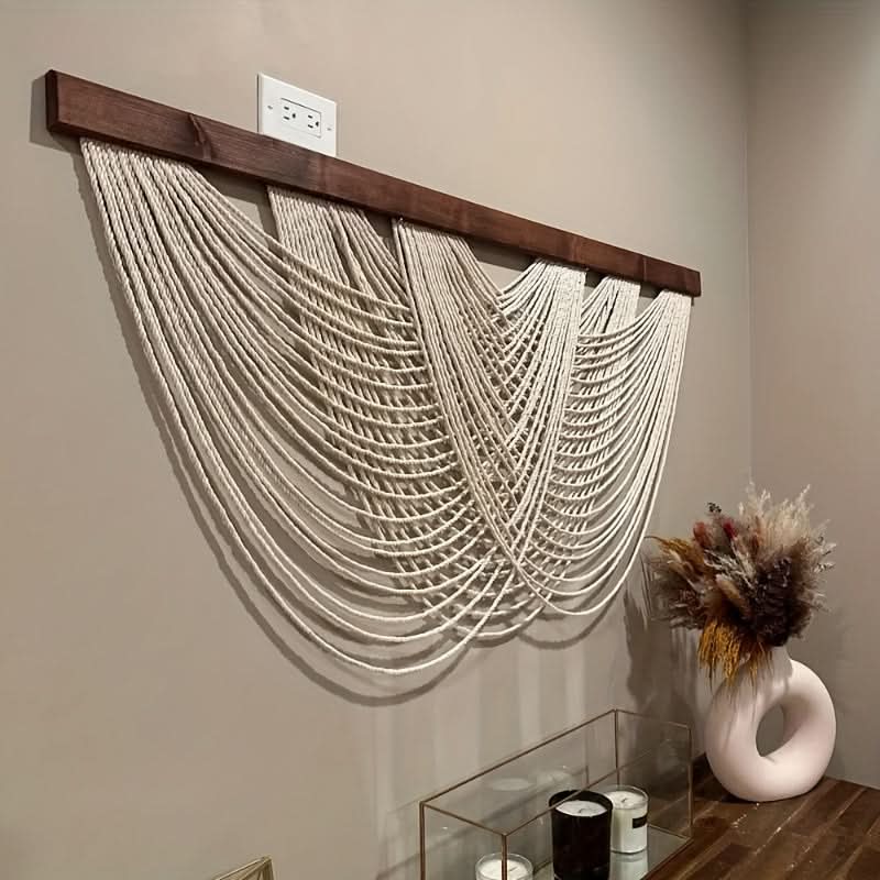 Macramé Wall Hanging Handwoven Cotton Lightweight 39.4 × 23.6 Inches