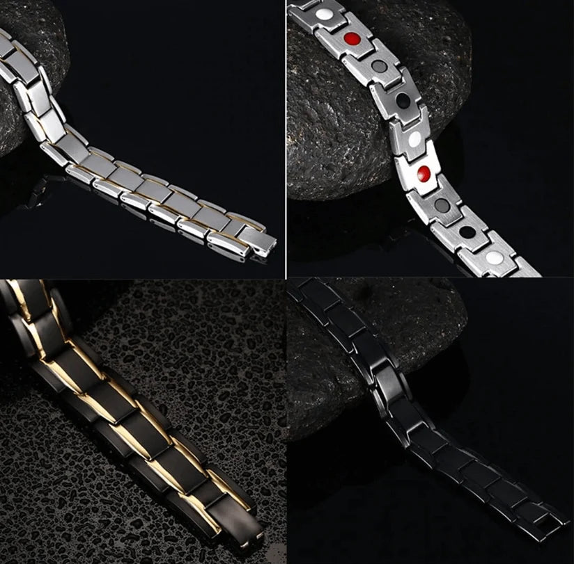 Magnetic Bracelet Stainless Steel Integrated Magnets Rust-Resistant