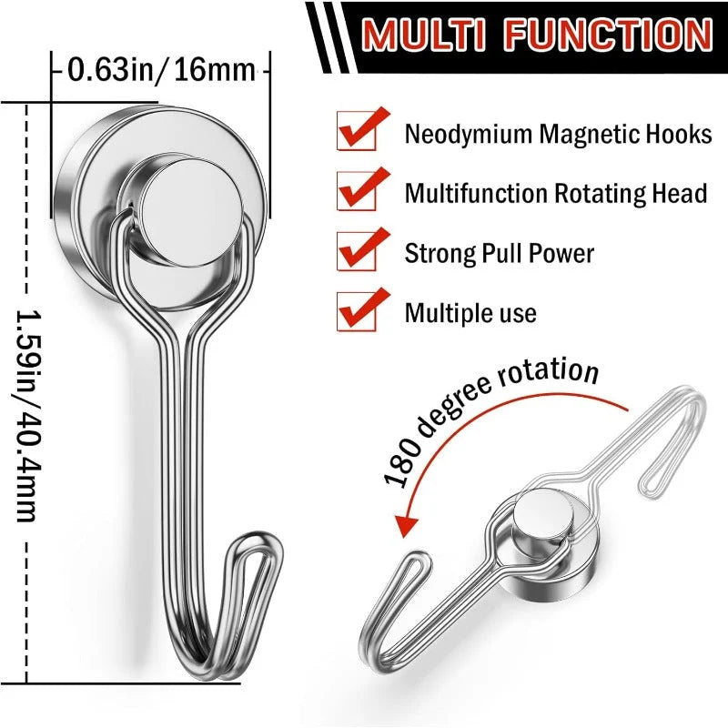 Magnetic Hooks Neodymium 180° Rotating