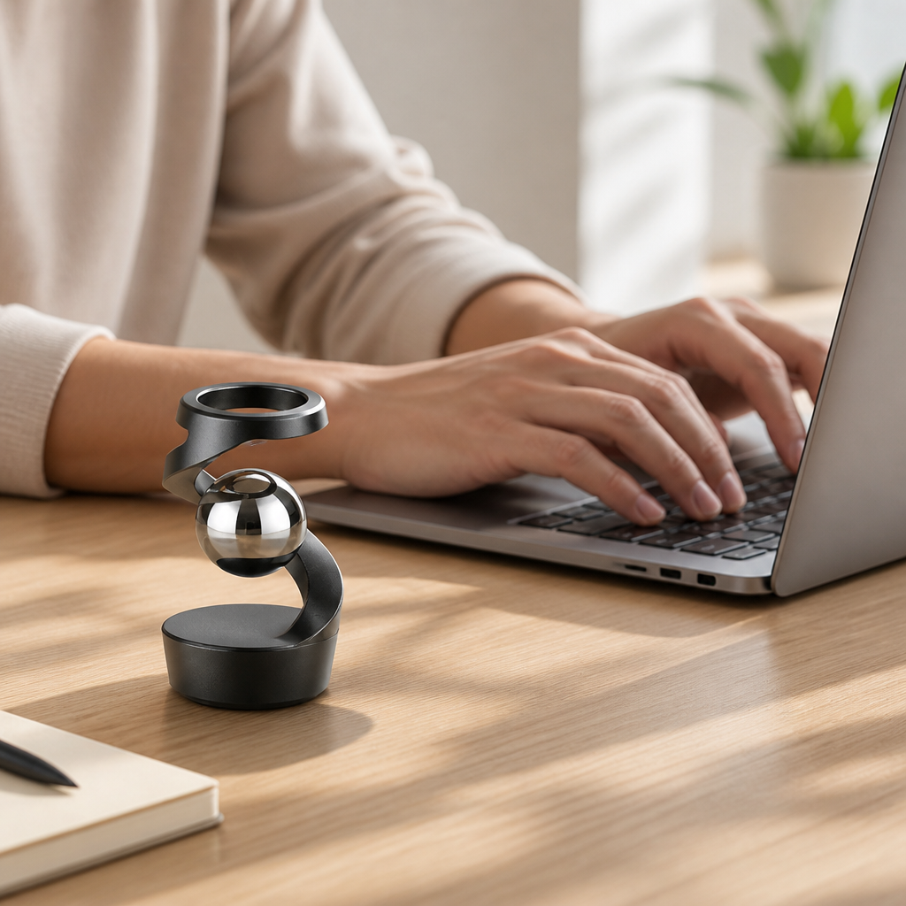 Magnetic Levitation Stainless Steel & Acrylic Desk Toy