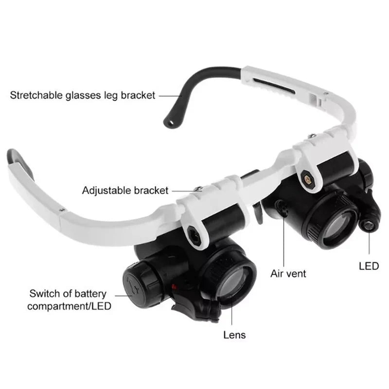 Magnifying Glasses Hands-Free LED 8x 15x 23x