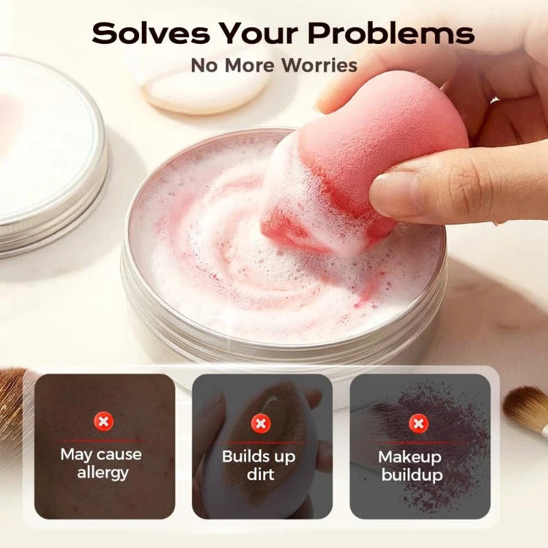 Makeup Brush Cleaner Solid Soap With Integrated Scrub Pad