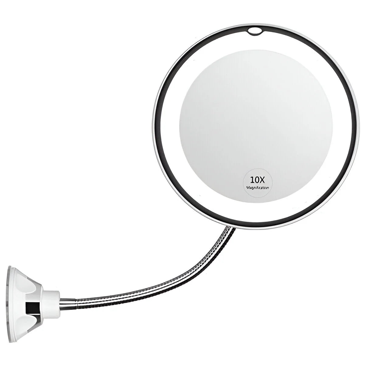 Makeup Mirror 10x Magnification LED Edge Light Suction Base