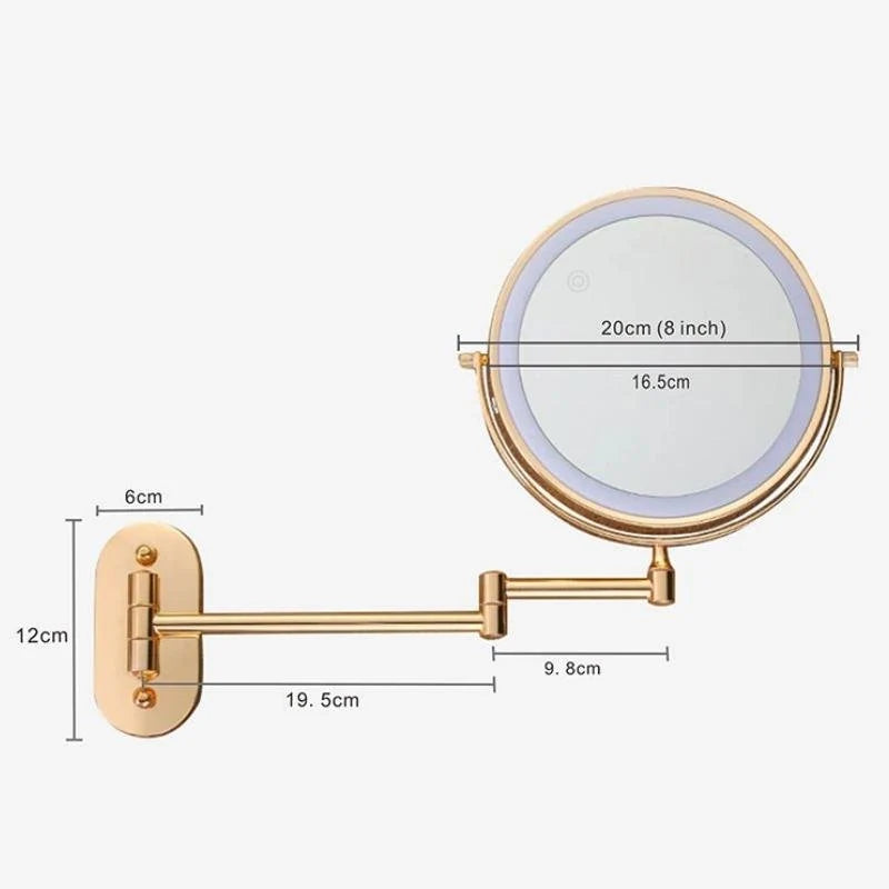 Makeup Mirror LED Ring Light Rechargeable 3x-10x Magnification
