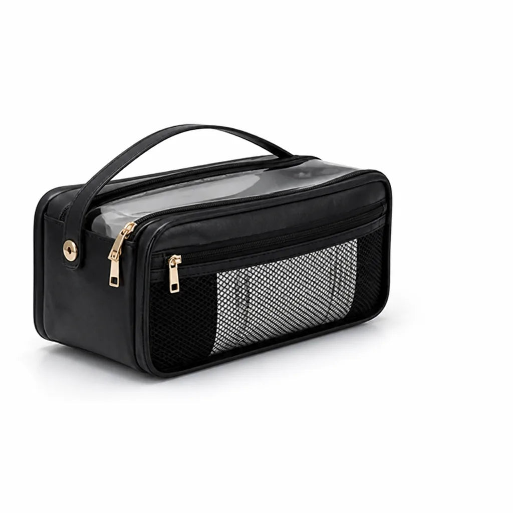 Makeup Organizer Flat-Opening Dual Zip Brush Protectors