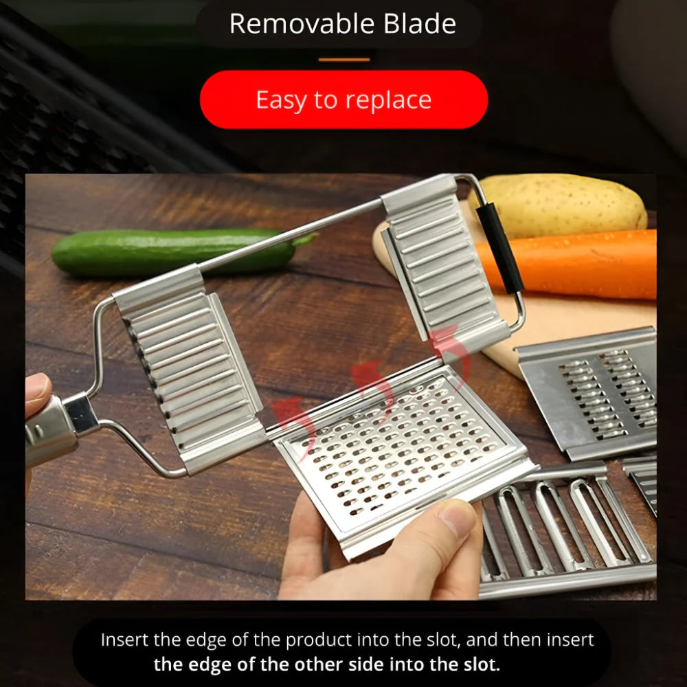 Mandoline Slicer Adjustable Thickness Stainless Steel Blades & Safety Guard