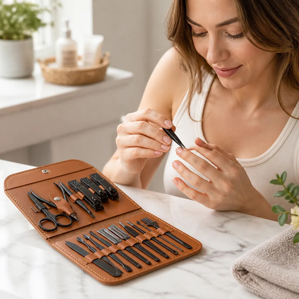 Manicure & Pedicure Kit 16-Piece Stainless Steel Tools