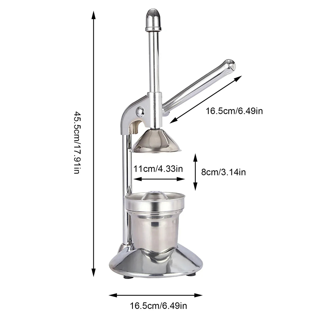 Manual Fruit Juicer Heavy-Duty Cast Iron & Dishwasher-Safe