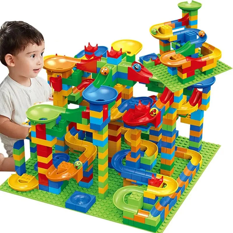 Marble Run Building Set 168-Piece Construction Kit Tracks Ramps & Tunnels