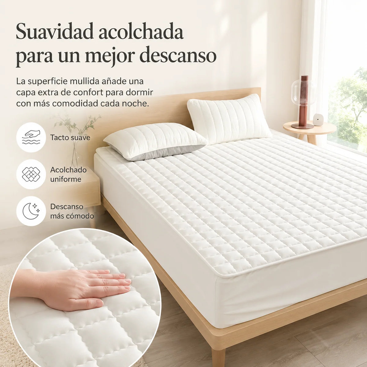 Mattress Protector Quilted Breathable Water-Repellent Non-Slip Fit