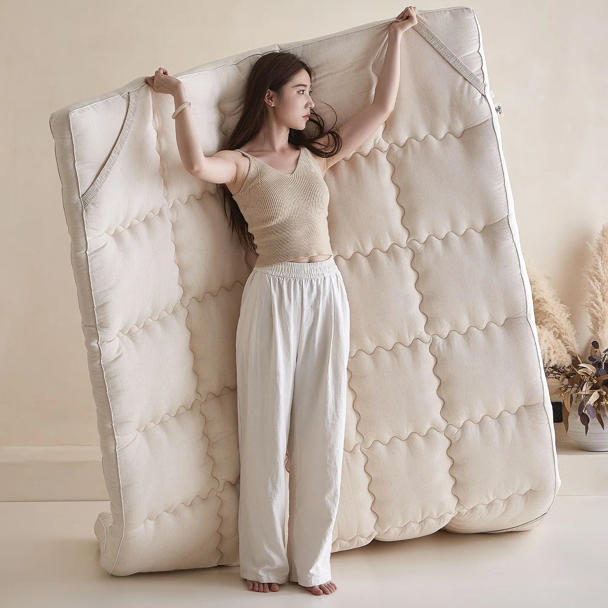Mattress Topper Thick Tufted Cotton Cover Breathable Comfort