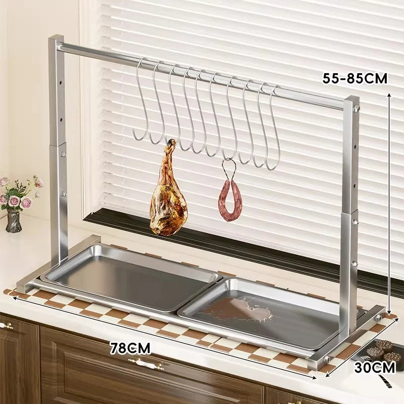 Meat Drying Rack Stainless Steel Adjustable Drip Tray