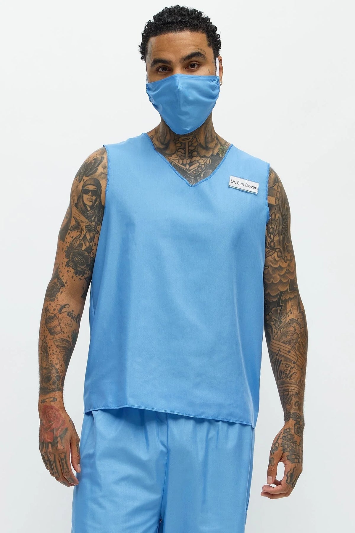 Medical Scrub Costume Set Wrinkle-Resistant V-Neck & Loose-Fit Pants