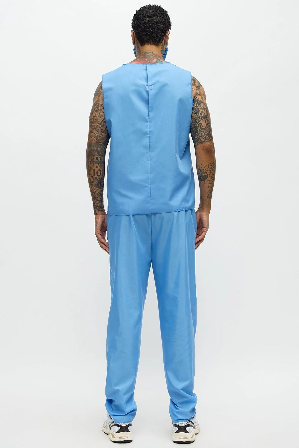 Medical Scrub Costume Set Wrinkle-Resistant V-Neck & Loose-Fit Pants