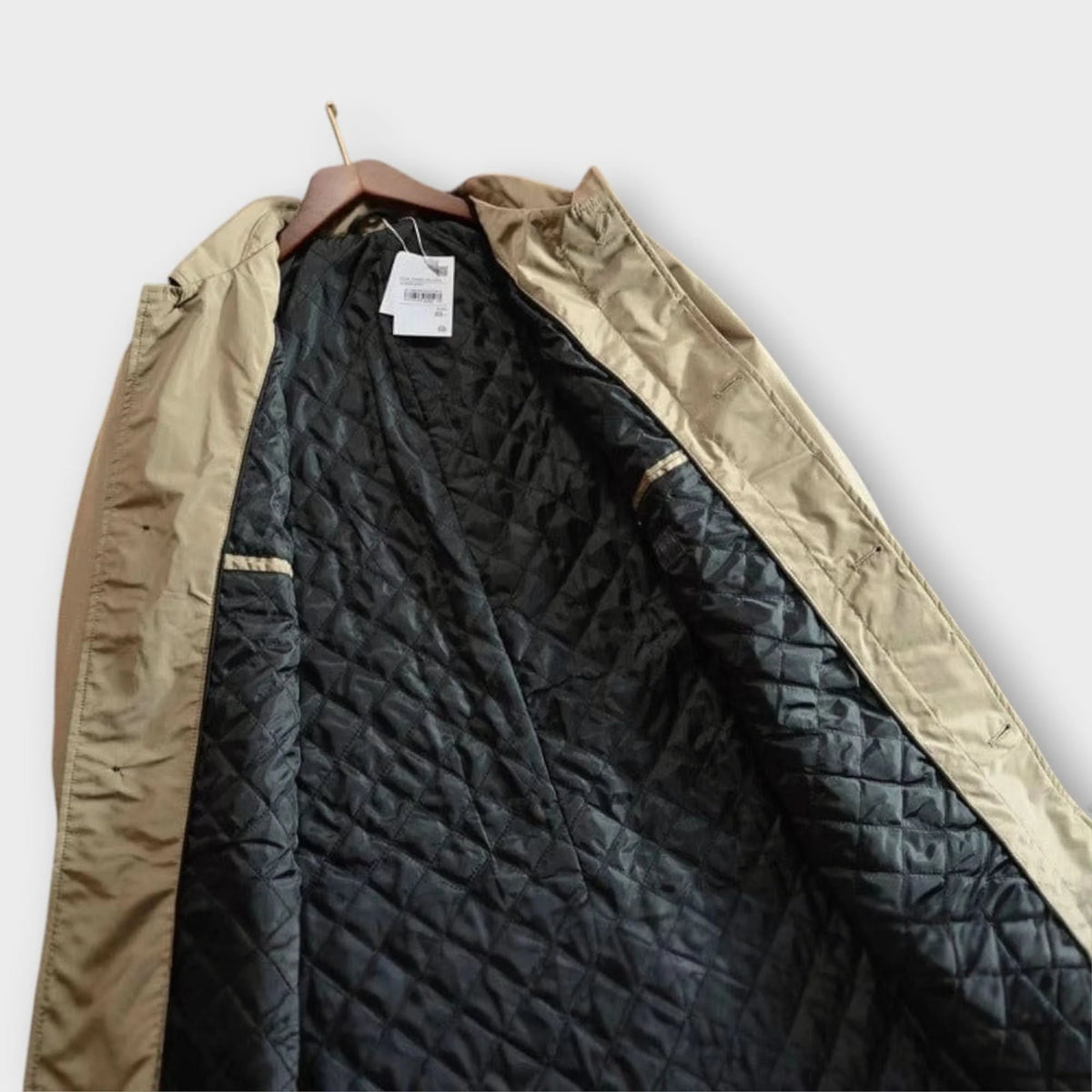 Men’s Coat Mid-Length Button-Front Turn-Down Collar & Side Pockets