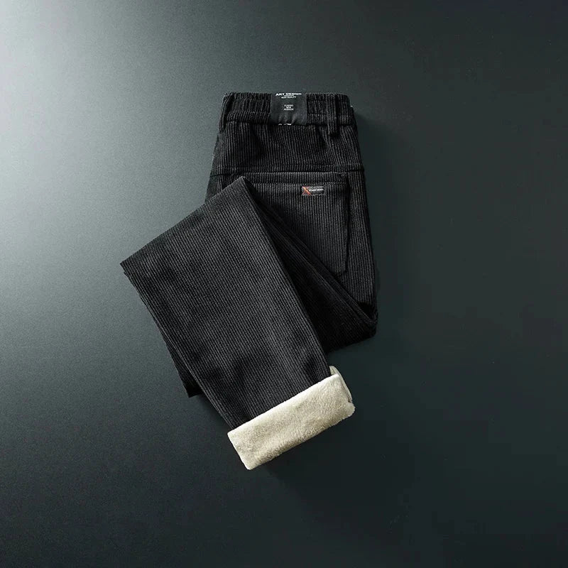 Men’s Corduroy Pants Fleece-Lined Warm & Comfortable