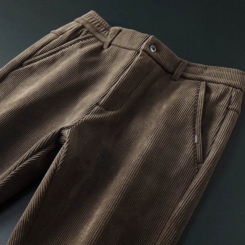 Men’s Corduroy Pants Fleece-Lined Warm & Comfortable