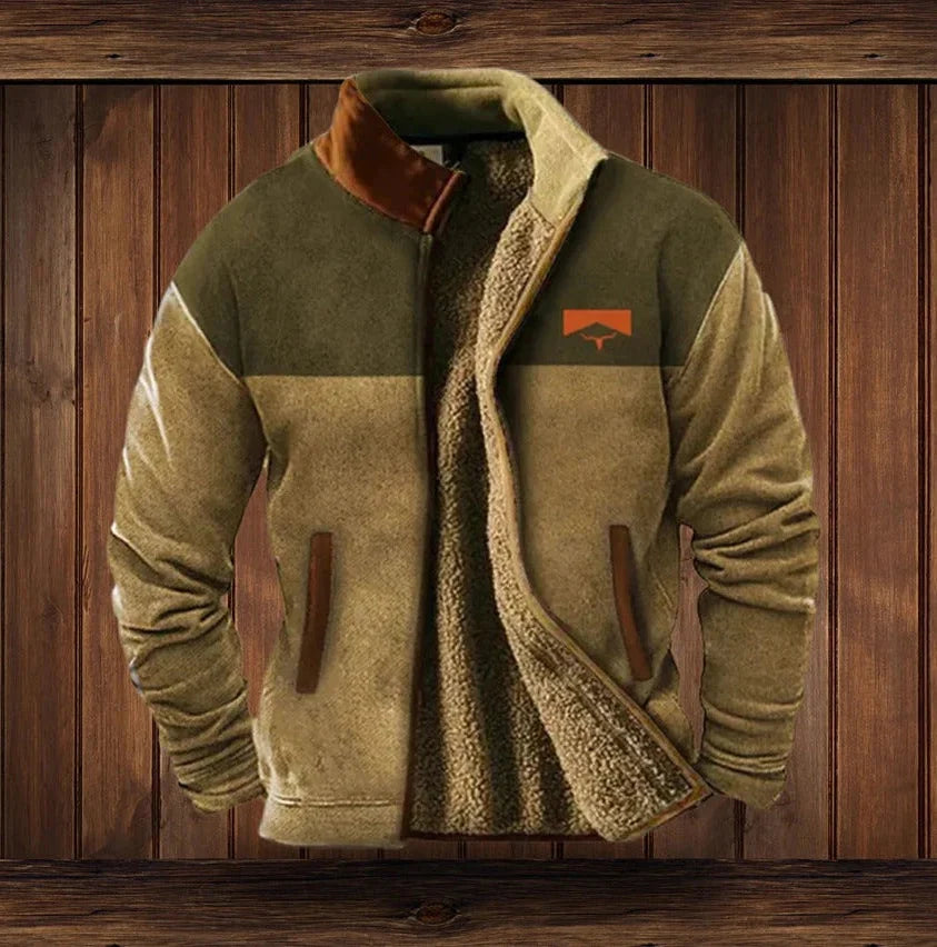 Men's Fleece Jacket High Collar & Full Zip Side Pockets