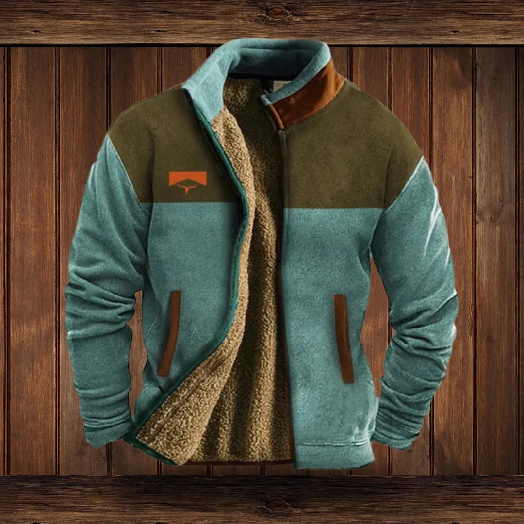 Men's Fleece Jacket High Collar & Full Zip Side Pockets