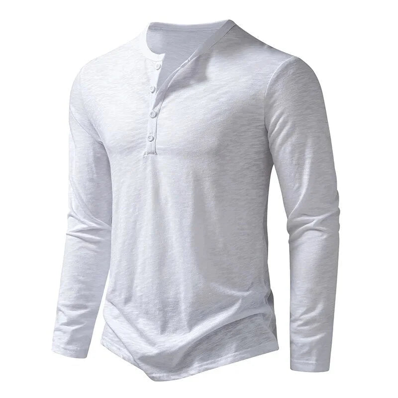 Men’s Henley Shirt 100% Cotton Slim Fit Lightweight