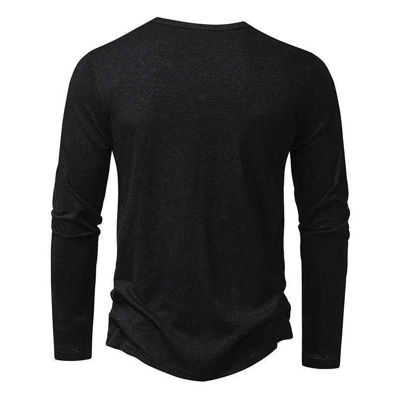Men’s Henley Shirt 100% Cotton Slim Fit Lightweight