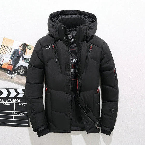 Men's Insulated Jacket Tailored Fit Full-Zip Removable Hood
