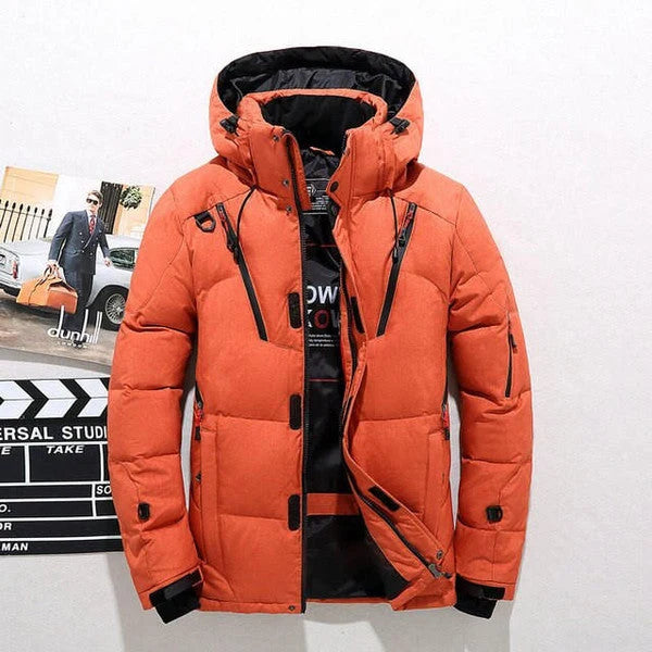 Men's Insulated Jacket Tailored Fit Full-Zip Removable Hood