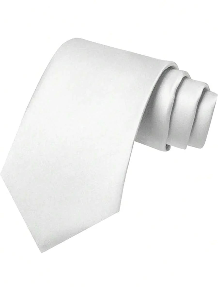 Men’s Tie Solid Color Polyester Easy-Care 57-Inch