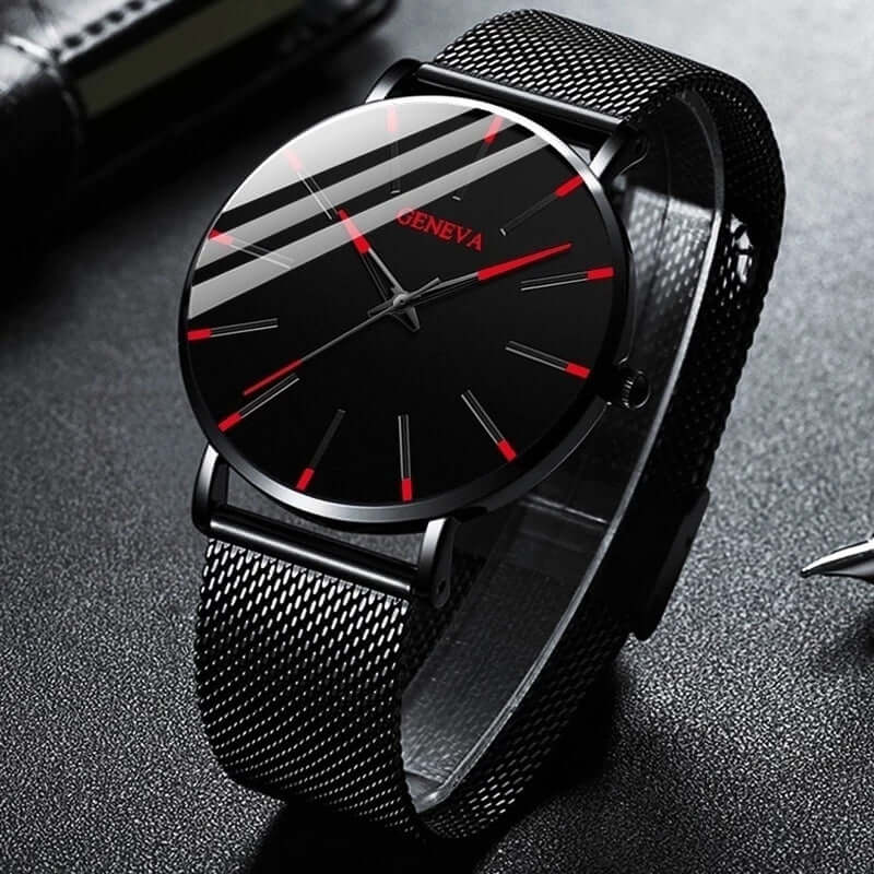 Men's Watch Slim Stainless Steel Case 30m Water Resistant
