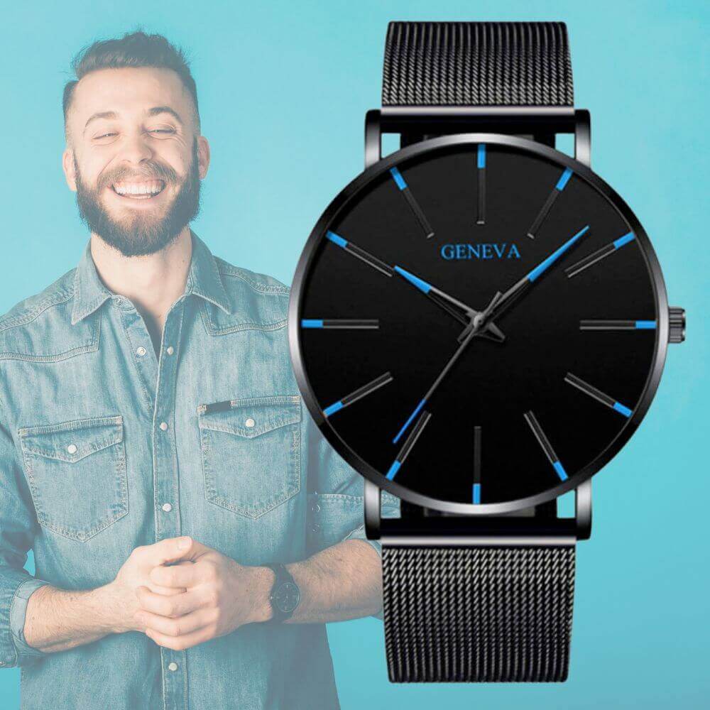 Men's Watch Slim Stainless Steel Case 30m Water Resistant