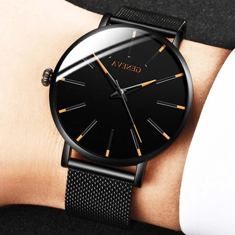 Men's Watch Slim Stainless Steel Case 30m Water Resistant