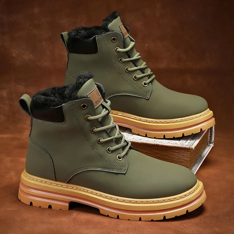 Men’s Winter Boots Warm Lined Mid-Height Ankle Support